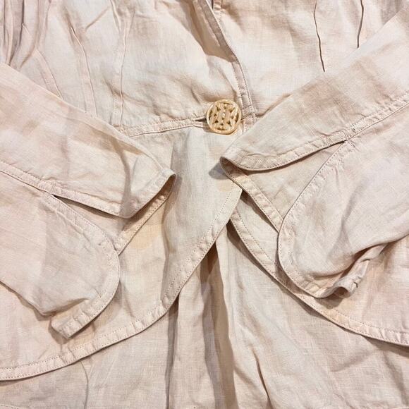 NWT J Jill Linen Single Button Linen Jacket Women’s Size Medium Lagenlook - Picture 6 of 7